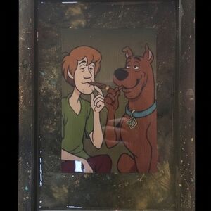 Cartoon Dog and Owner Art Print